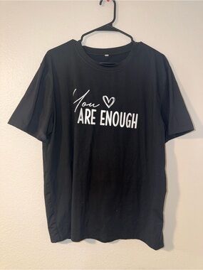 You Are Enough Black Graphic Tee - Unbranded